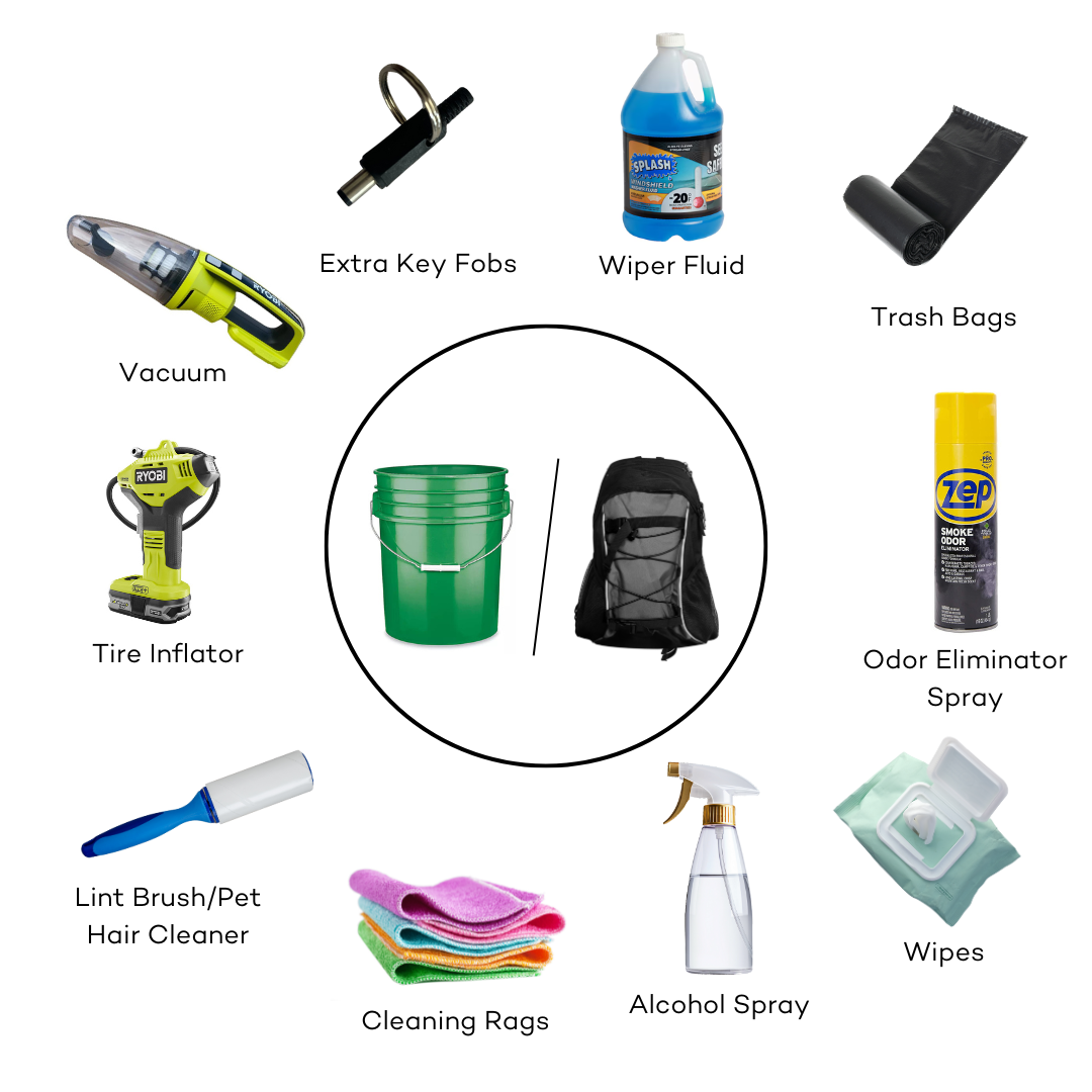 A visual showing the supplies one would need to work Fleet.