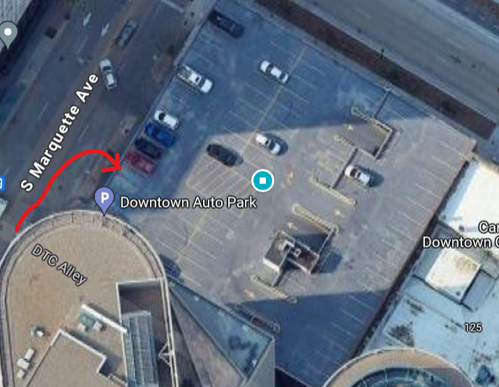 An overhead map showing the location of the hub.