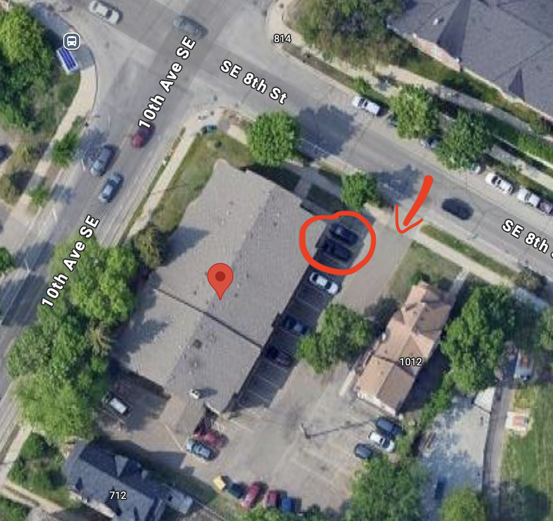 A map with the location of the Marcy Park hub circled.