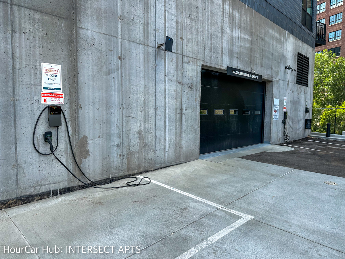 A picture showing one of the parking spaces at the Intersect Apts hub.