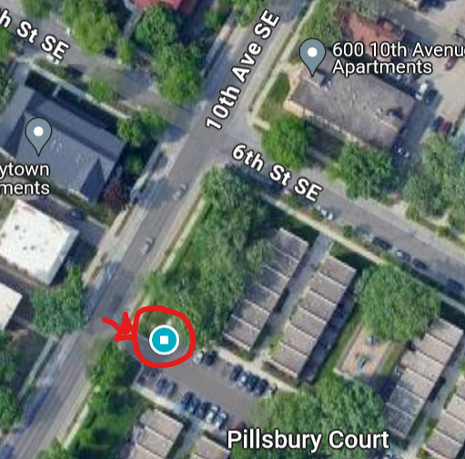 A map showing the Pillsbury Court hub.