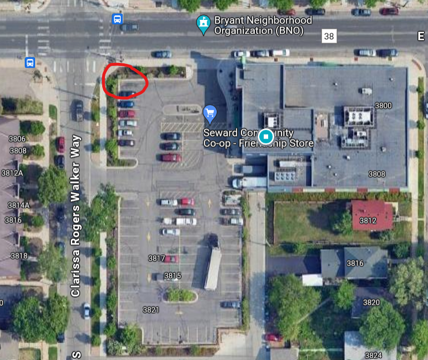 An overhead map showing the location of the hub.