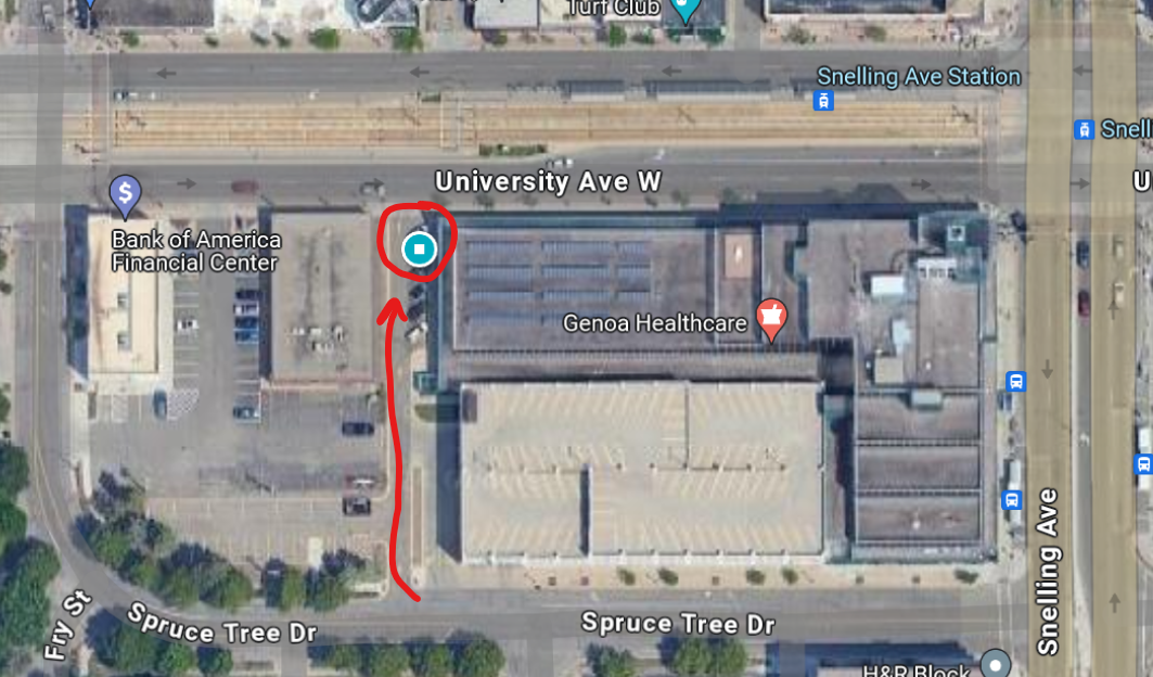 A map of the Snelling Uni hub.