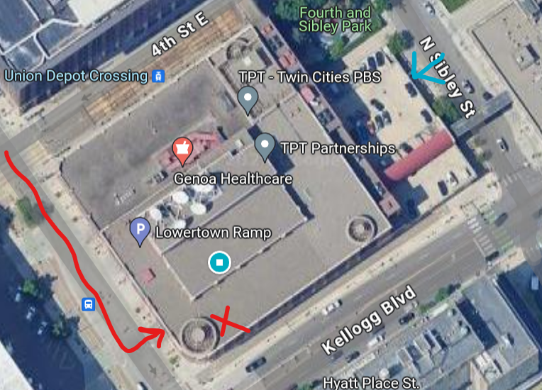 A map showing to enter on Jackson.