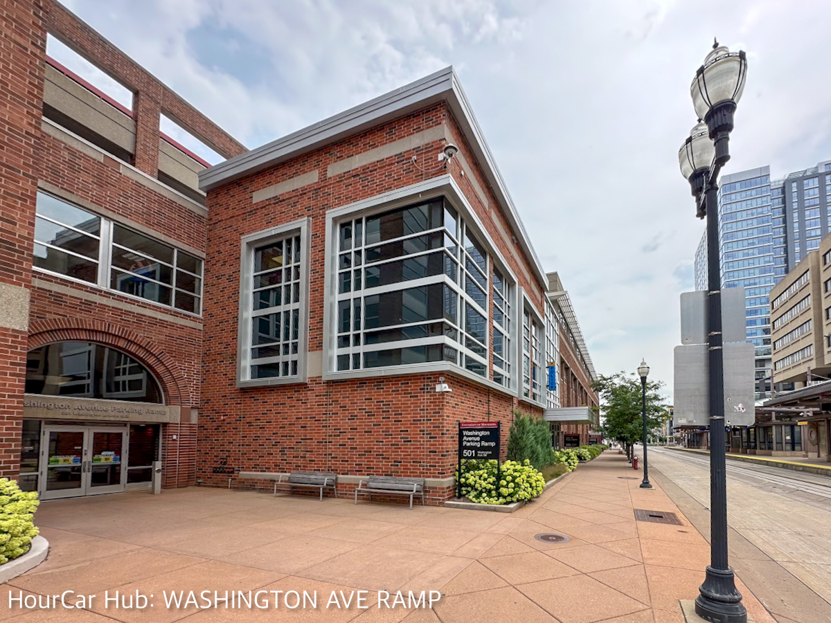 A picture showing the car in its space at the Washington Ave ramp.
