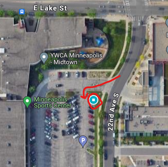 A map showing the Midtown YWCA hub.